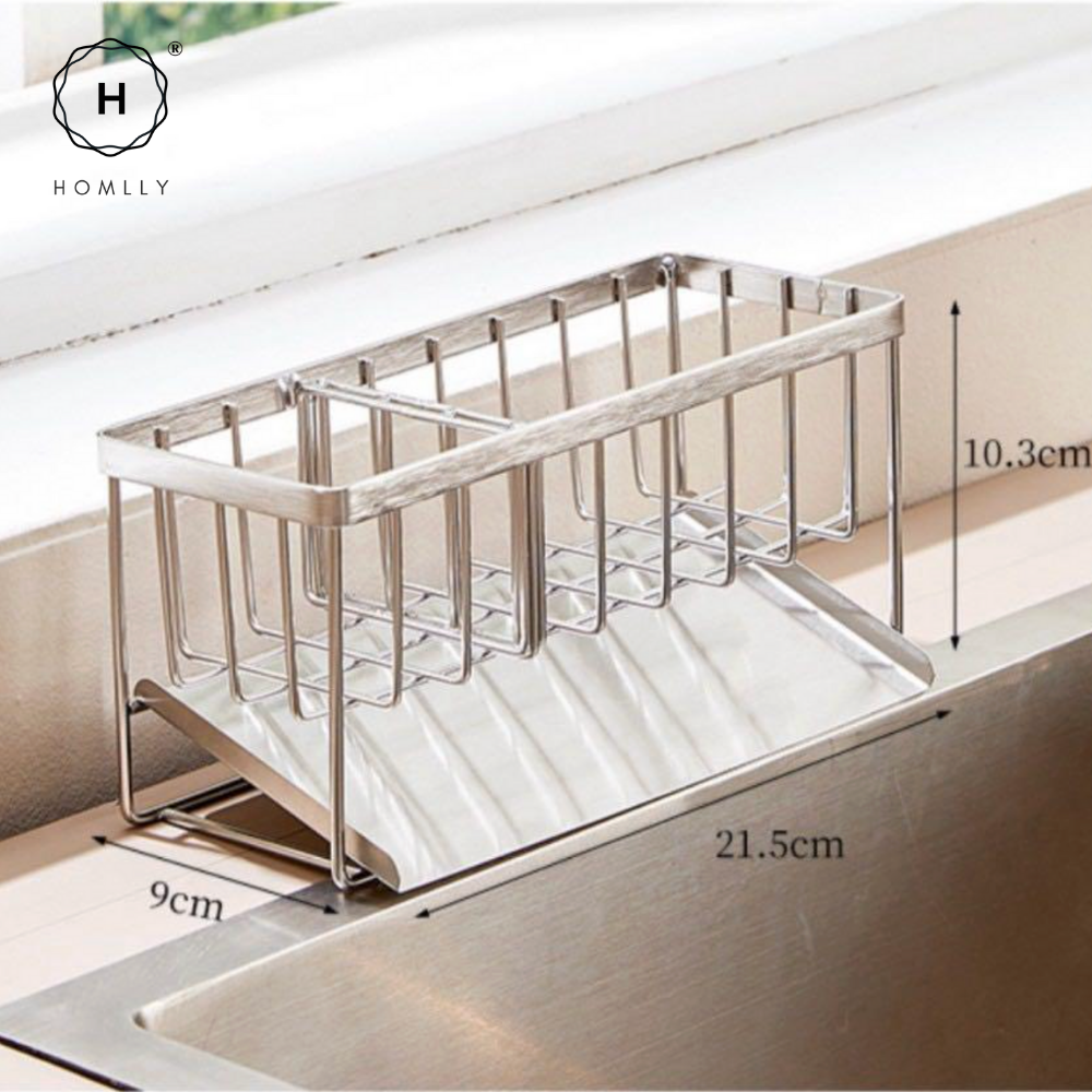 Homlly Tonii Sink Kitchen Sponge & Bottle Holder with Drainage