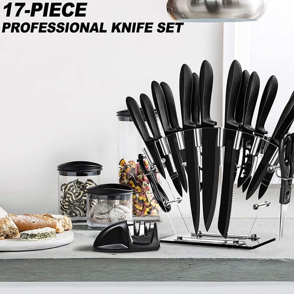 Home Hero Kitchen Knife Set 17pc Stainless Steel Knives with stand