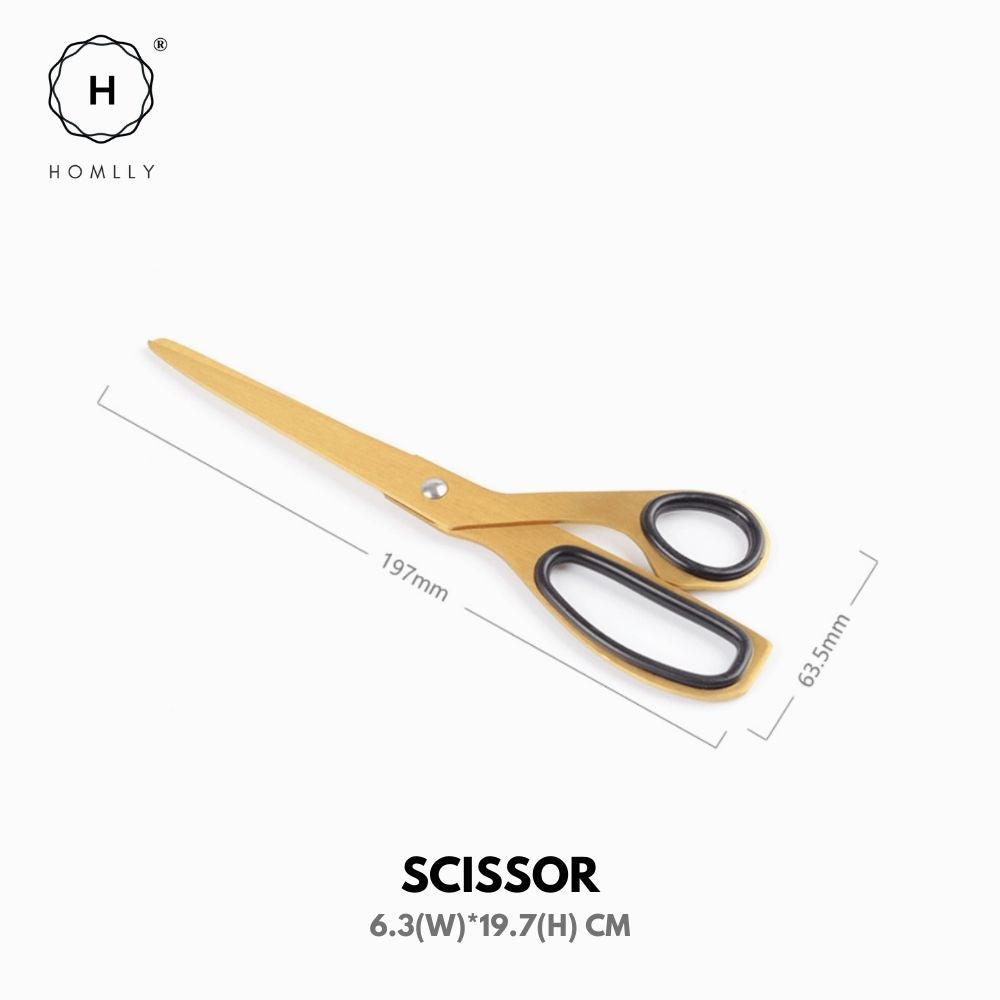 Homlly Keii Gold Stationary Set Dice Clip Ruler Pen Tape Scissor Holder