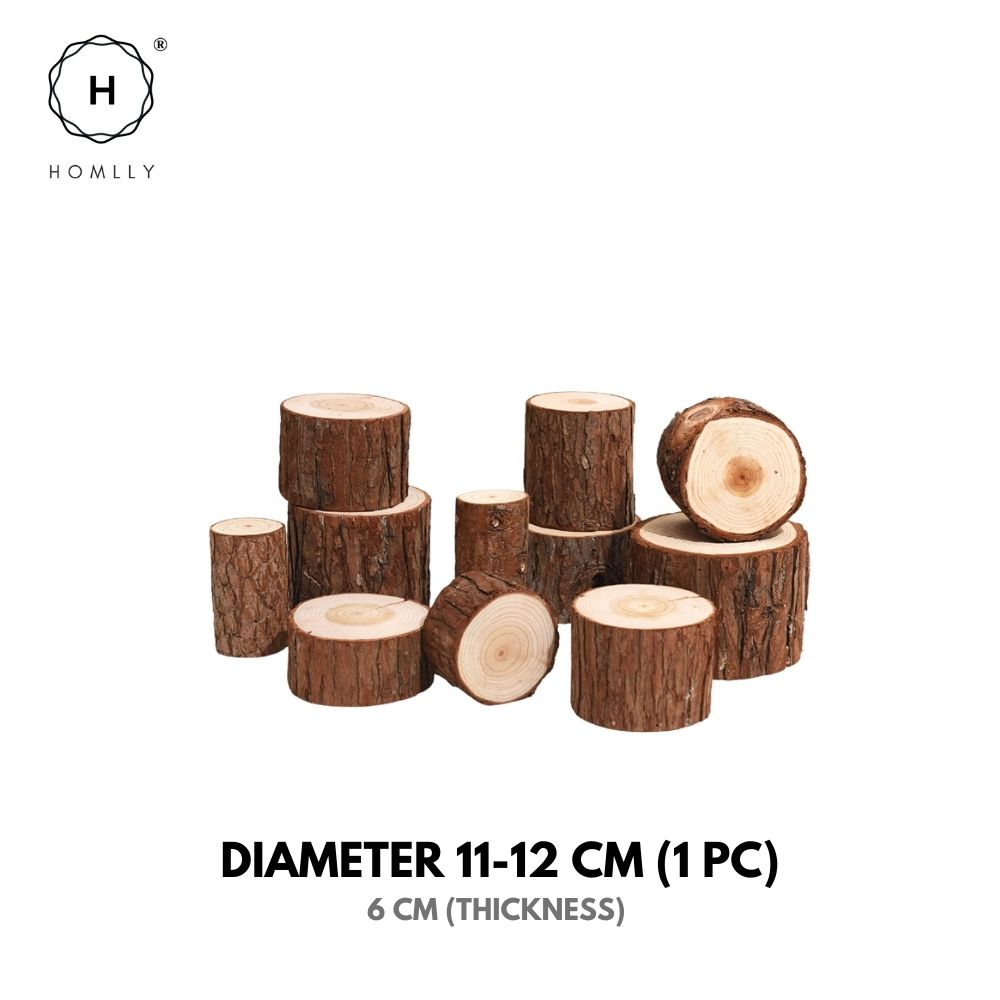Homlly Unfinished Wood Rounds Natural Thicken Slab with Bark for Coasters Centerpieces Wedding Rustic Craft Wooden Christmas Ornaments