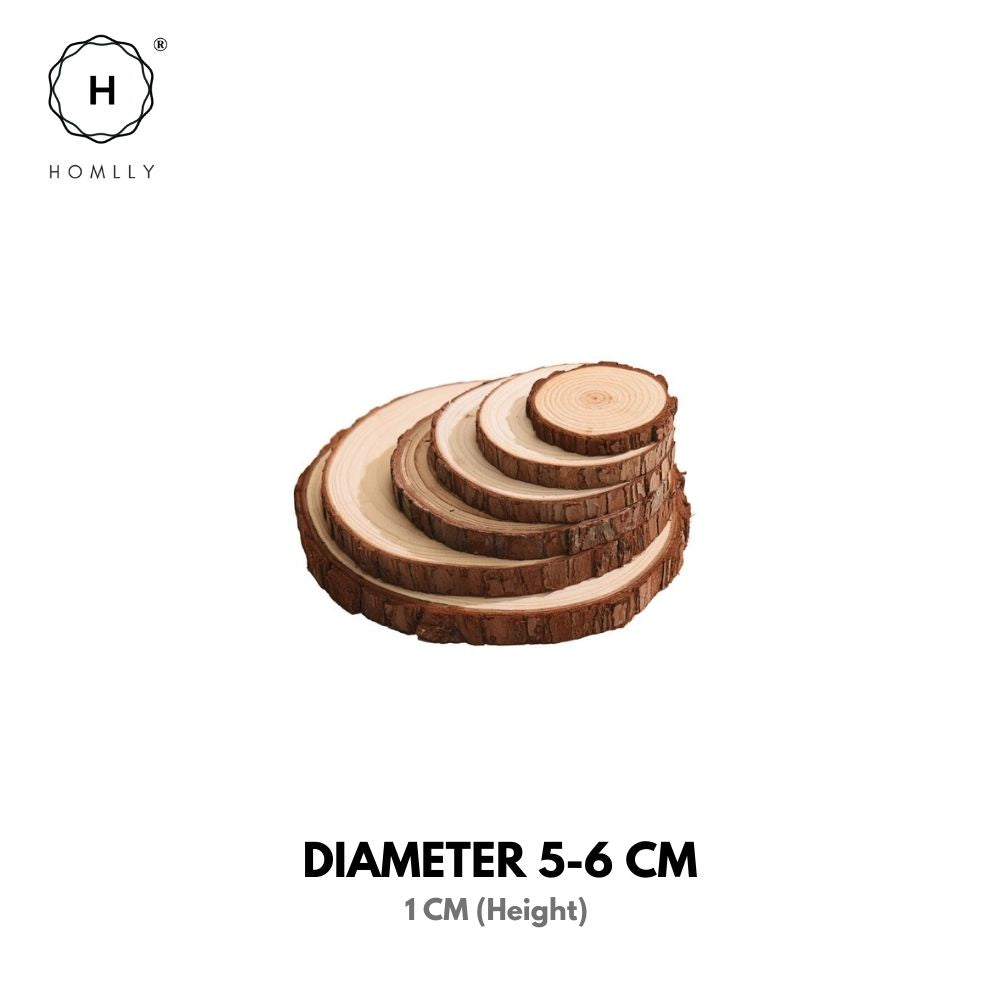 Homlly Unfinished Wood Rounds Natural Thicken Slab with Bark for Coasters Centerpieces Wedding Rustic Craft Wooden Christmas Ornaments