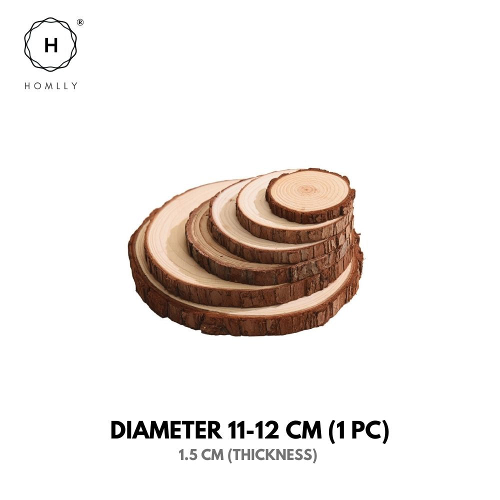Homlly Unfinished Wood Rounds Natural Thicken Slab with Bark for Coasters Centerpieces Wedding Rustic Craft Wooden Christmas Ornaments