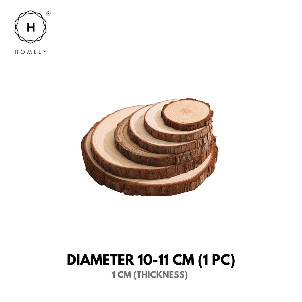 Homlly Unfinished Wood Rounds Natural Thicken Slab with Bark for Coasters Centerpieces Wedding Rustic Craft Wooden Christmas Ornaments
