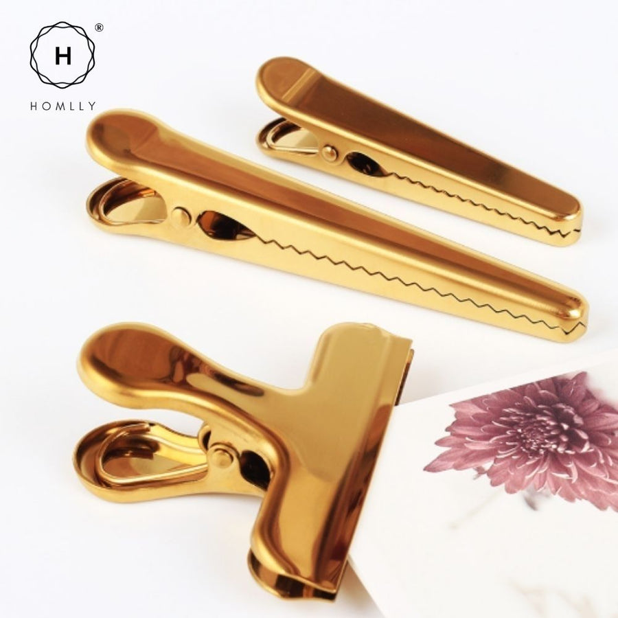Homlly Keii Gold Stationary Set Dice Clip Ruler Pen Tape Scissor Holder