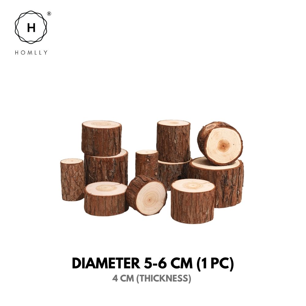 Homlly Unfinished Wood Rounds Natural Thicken Slab with Bark for Coasters Centerpieces Wedding Rustic Craft Wooden Christmas Ornaments