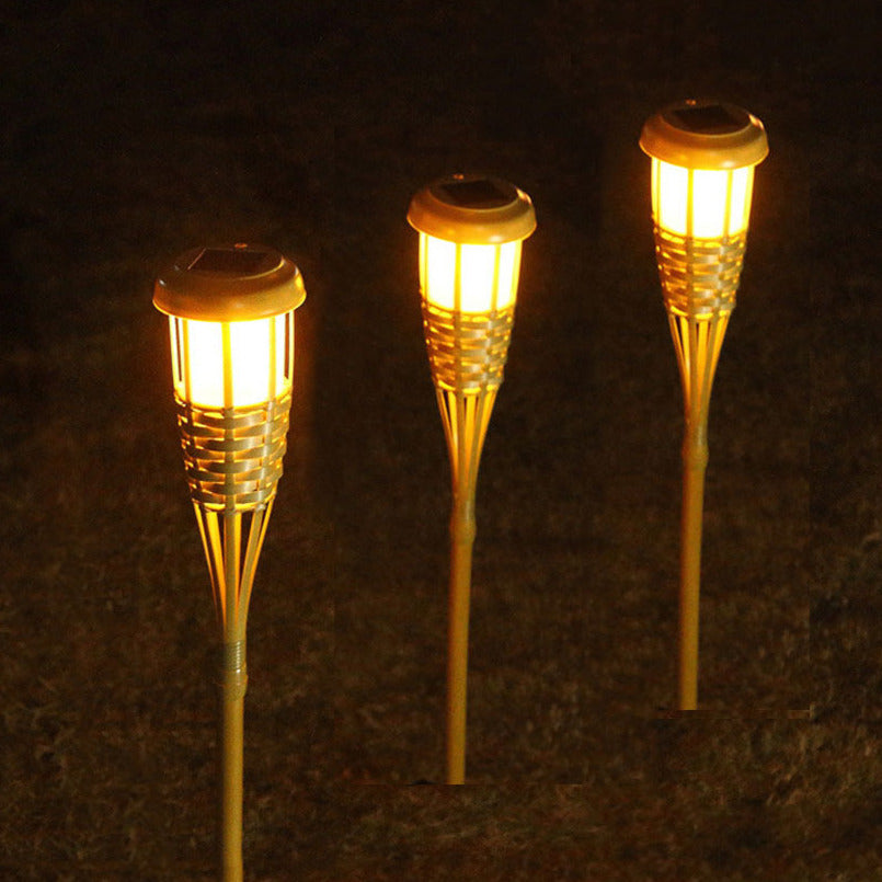 Gardi Bamboo Solar LED Flame Torch Light - Homlly