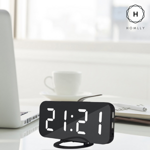 Bedside Large Digit LED Alarm Clock w 2 USB Charging Port - Homlly