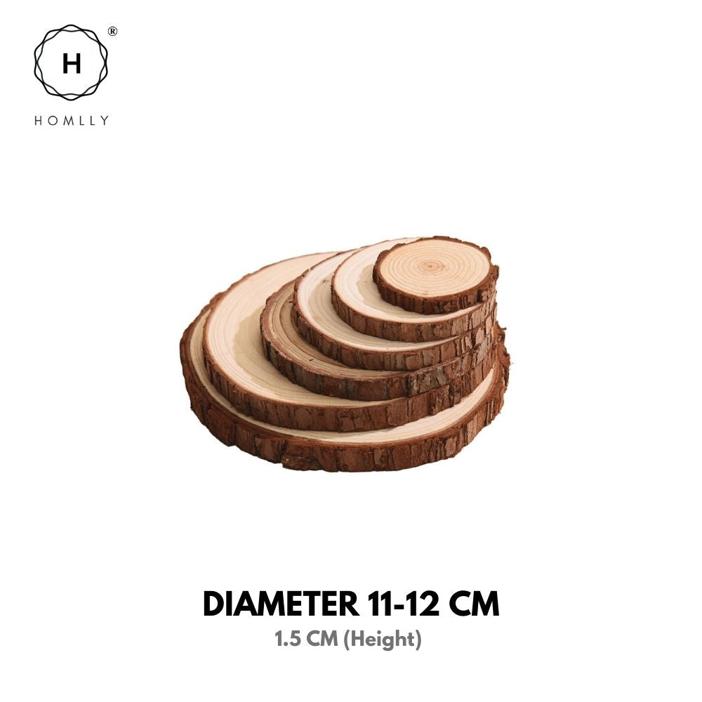 Homlly Unfinished Wood Rounds Natural Thicken Slab with Bark for Coasters Centerpieces Wedding Rustic Craft Wooden Christmas Ornaments