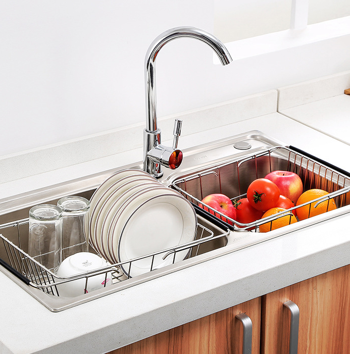 Homlly Expandable Dish Drying Rack and Utensil Holder - Homlly