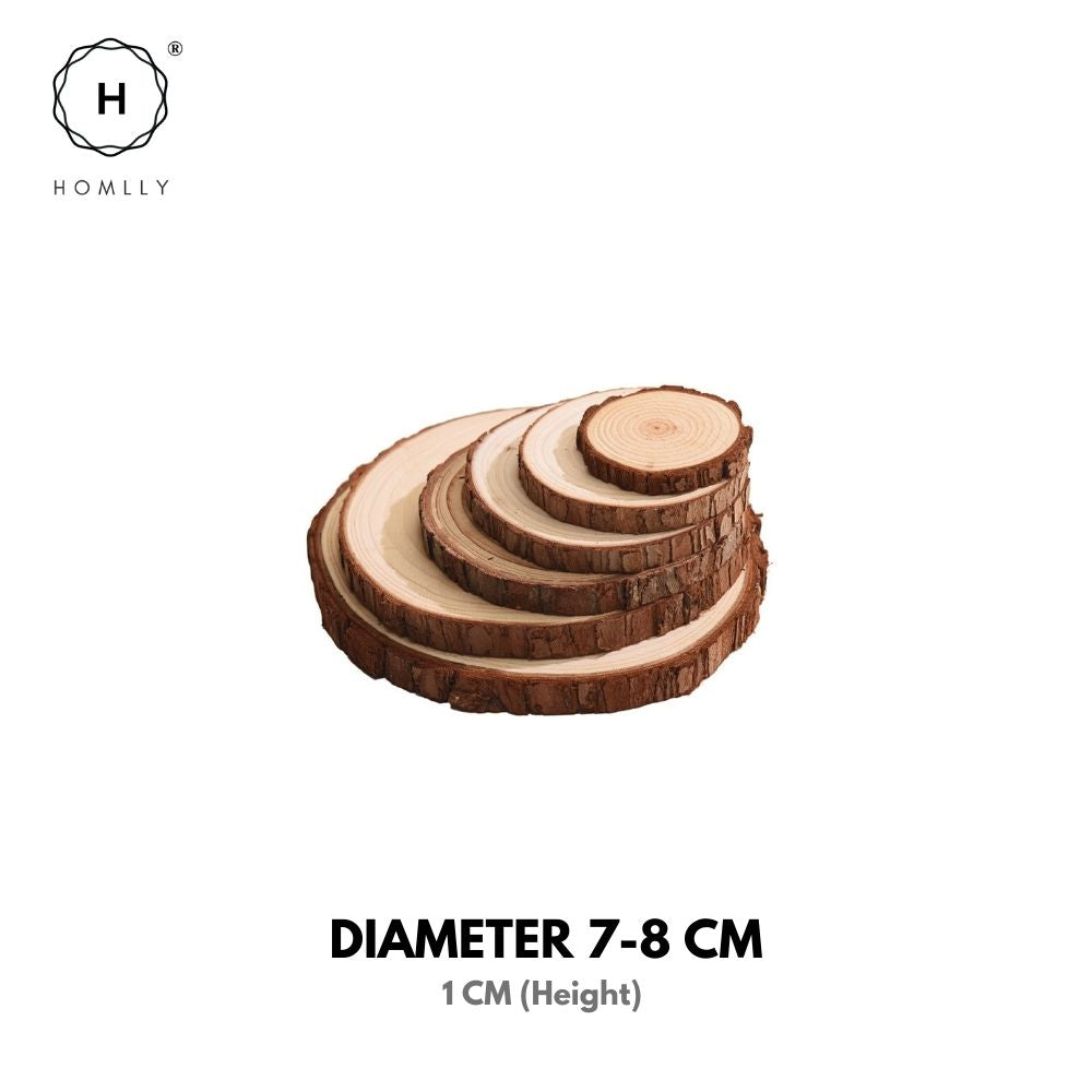 Homlly Unfinished Wood Rounds Natural Thicken Slab with Bark for Coasters Centerpieces Wedding Rustic Craft Wooden Christmas Ornaments
