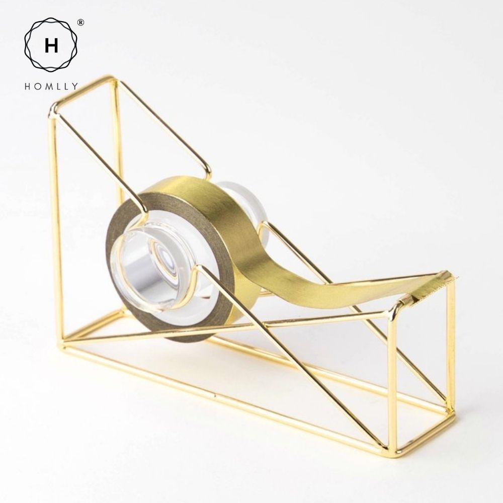 Homlly Keii Gold Stationary Set Dice Clip Ruler Pen Tape Scissor Holder