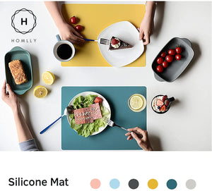 Homlly Heat Insulation Waterproof Non-slip Table Silicone Placemat