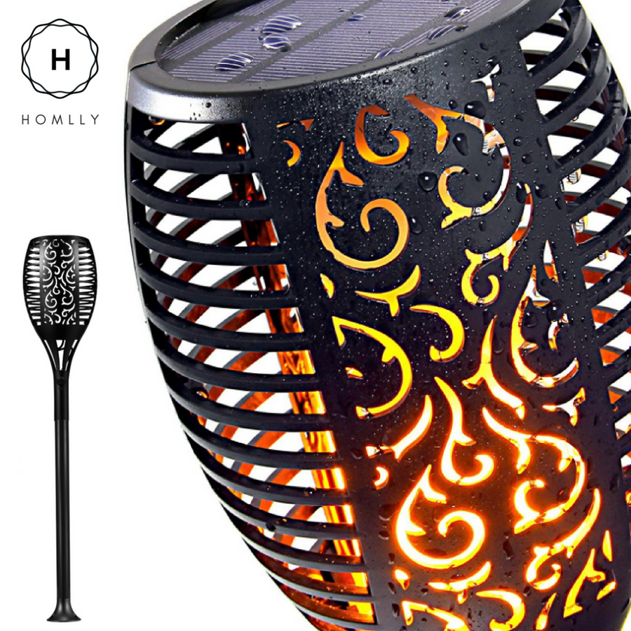 Gardi Hollow Solar LED Dancing Flame Standing Torch Light - Homlly