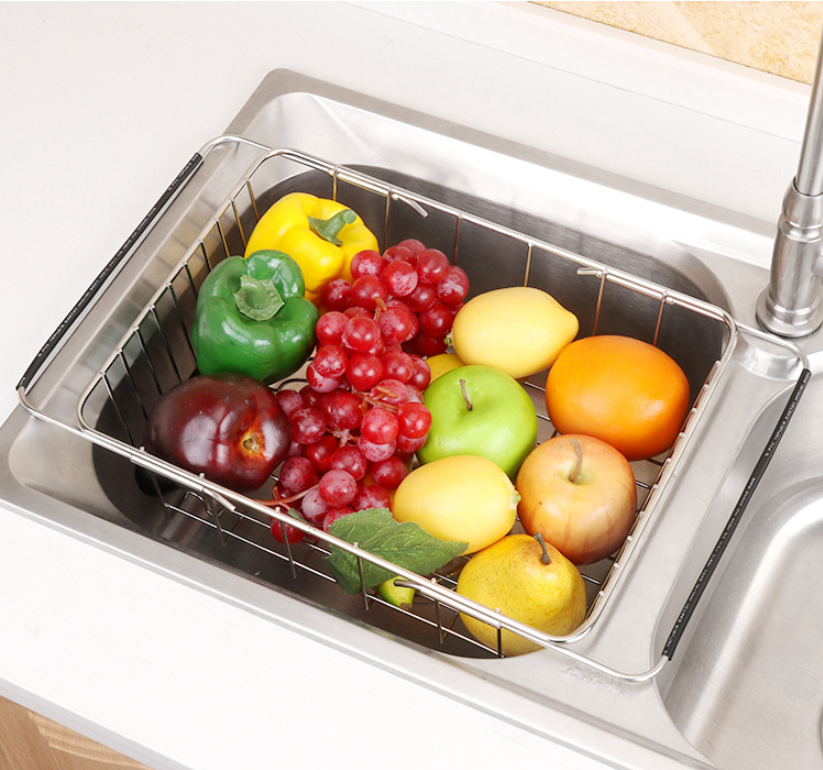 Homlly Expandable Stainless Steel Sink Dish Drainer - Homlly