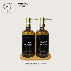 Homlly Hand & Dish Soap Glass Dispenser Refill Bottle (500ml)