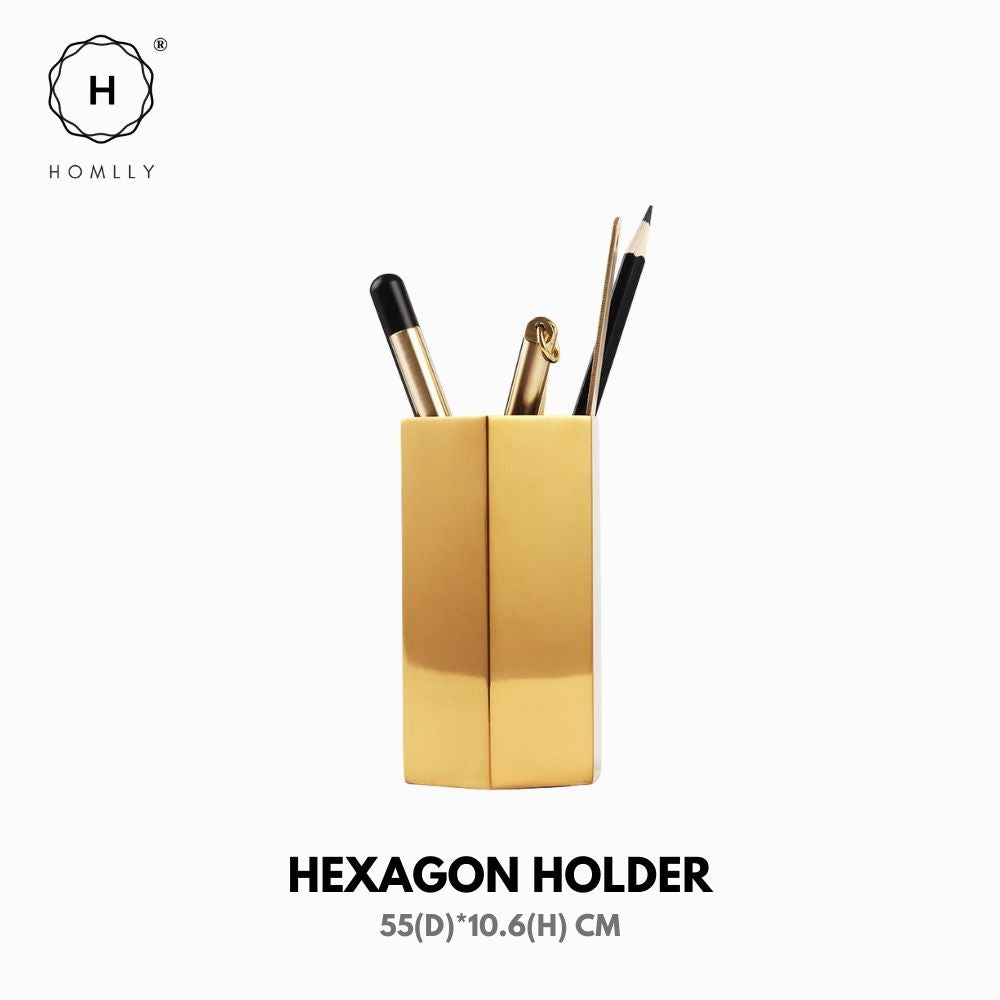 Homlly Keii Gold Stationary Set Dice Clip Ruler Pen Tape Scissor Holder