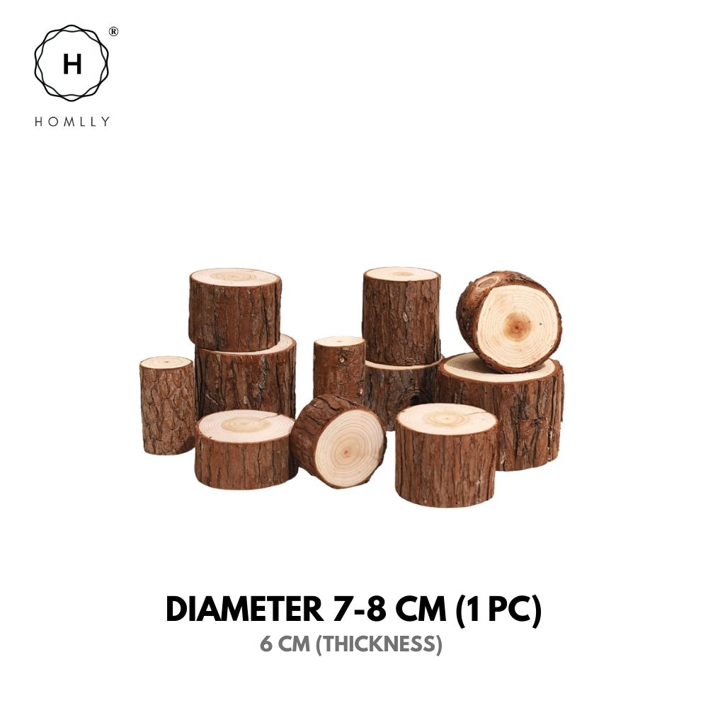 Homlly Unfinished Wood Rounds Natural Thicken Slab with Bark for Coasters Centerpieces Wedding Rustic Craft Wooden Christmas Ornaments