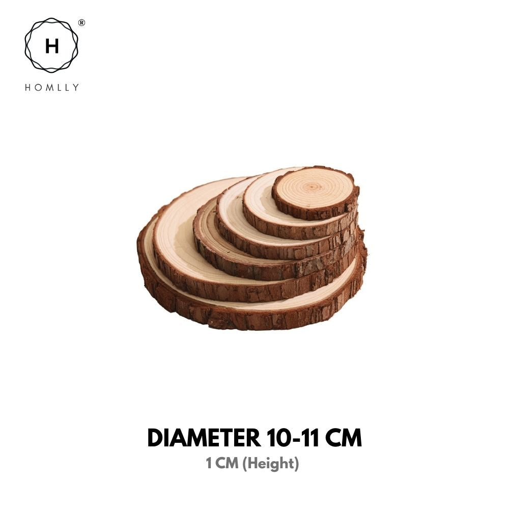Homlly Unfinished Wood Rounds Natural Thicken Slab with Bark for Coasters Centerpieces Wedding Rustic Craft Wooden Christmas Ornaments