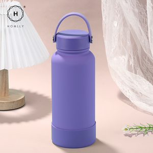 Homlly Ella Wide Mouth insulated water bottle with leakproof cap and bucket handle