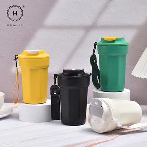 Homlly Dolii Insulated Vacuum Stainless Steel Thermal Travel Coffee Mug with Leakproof Lid (500ml)