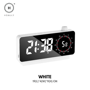 Homlly Mirror LED Digital Alarm Clock Rechargeable Temperature Date Countdown Table Clock Night Mode