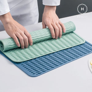 Homlly Kitchen Silicone Dish Drying Mat Heat Resistant Pad Dish Drainer Mats