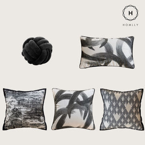 Homlly Luxii Black Decorative Pillow Cushion Cover