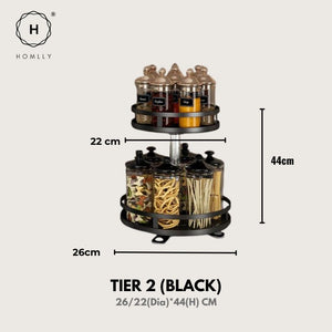 Homlly 360 Rotating Spice Cabinet Turntable Organizer