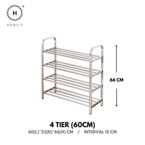 Homlly Tonii Stainless Steel  Shoe Rack (3/4/5/6 Tier)