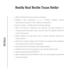 Homlly Real Marble Tissue Box Holder