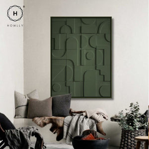 Homlly Tactii Carved Abstract Hand-painted Wall Art Painting