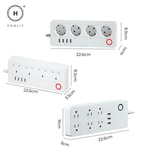 Homlly Smart WIFI Power Strip 4 AC Outlets  4 USB Ports