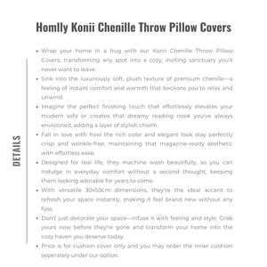 Homlly Konii Chenille Throw Pillow Covers (30x50 CM)