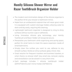 Homlly Silicone Shower Mirror and Razor ToothBrush Holder