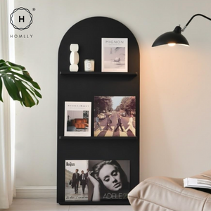 Homlly Nuii Mid-Century Solid Wood Standing Magazine Display Rack