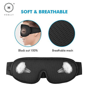 Homlly 99% Blackout 3D Contoured Sleeping Eye Mask Blindfold Shade Cover