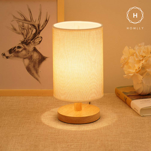 Homlly Minimalist Solid Wood Nightstand Lamp