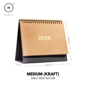 Homlly Desktop Stand up Monthly Planner Calendar (2026)