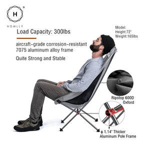 Homlly Ultralight Portable Outdoor Camping Folding Chair