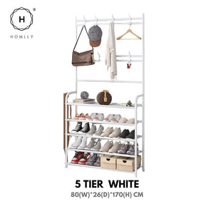 Homlly Entryway Coat Rack with Shoes Organizer Rack