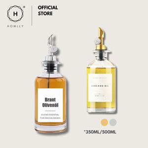 Homlly Olive Oil Coffee Syrup Dispenser Glass Bottle with Automatic Pourer (350ml) x2 pcs