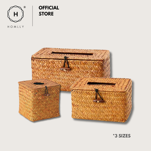 Homlly Rustic Woven Tissue Box Holder