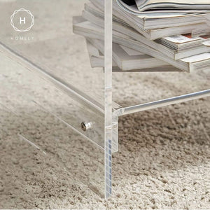 Homlly Plutii Modern Clear Acrylic Bed Side Coffee Table