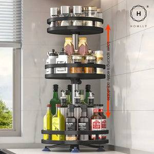 Homlly 360 Rotating Spice Cabinet Turntable Organizer