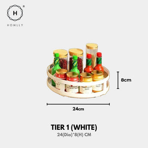 Homlly 360 Rotating Spice Cabinet Turntable Organizer