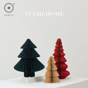 Homlly Paper Christmas Tree Table Hanging Decor Decoration Set