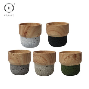 Homlly Nordic Cement Bonsai Green Flower Pot (Different Colors)