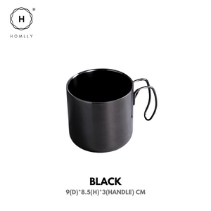 Homlly Tonii Industrial Stainless Steel Coffee Mug Cup (400ml)