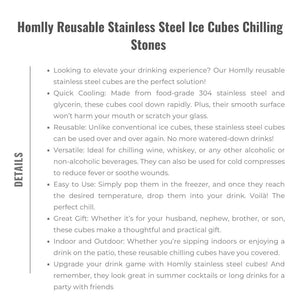 Homlly Reusable Stainless Steel Ice Cubes Chilling Stones