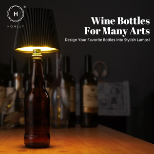 Homlly Touch Control 3 Colors RGB Stepless Dimmable LED Wireless Bottle Lamp Shade